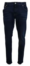 Dolce & Gabbana Dark Blue Cotton Denim Skinny Jeans