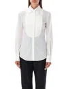 Dolce & Gabbana Formal Shirt With Bib Front Detail In White