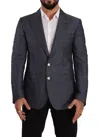 Dolce & Gabbana Blue Linen Cotton Jacket Taormina Blazer In Blue