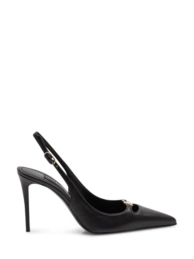 Dolce & Gabbana Elegant Slingback Heels With Tapered Toe In Animal Print
