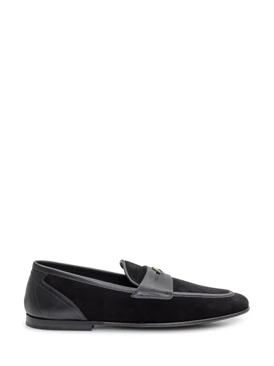 Dolce & Gabbana Elegant Slip-on Loafers With Striking Buckle In Black