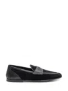 Dolce & Gabbana Ariosto Black Loafers With Metallic Dg Logo Plate On The Front In Leather And Suede Man In Black