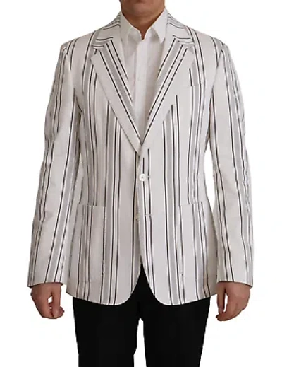 Pre-owned Dolce & Gabbana Elegant Striped Cotton Blend Blazer