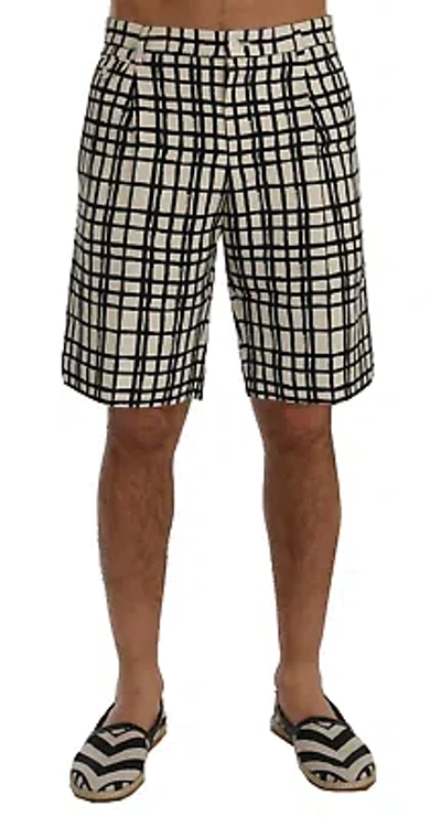 Pre-owned Dolce & Gabbana Elegant Striped Cotton-linen Shorts