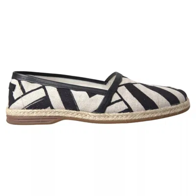 Dolce & Gabbana Elegant Striped Leather Espadrilles In Black