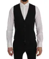 Dolce & Gabbana Elegant Gray Striped Vest Waistcoat In Black
