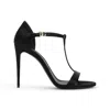 Dolce & Gabbana T-strap Sandals With Heel And Iconic Branding In Black