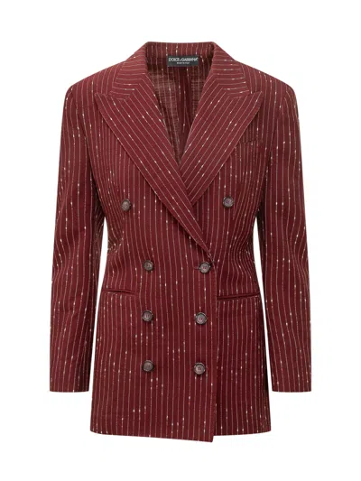 Dolce & Gabbana Elegant Tailored Jacket With Reversible Design In Burgundy