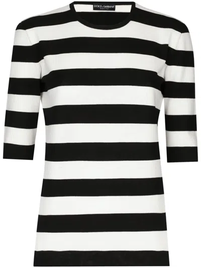 Dolce & Gabbana Crew-neck Striped Top In マルチカラー