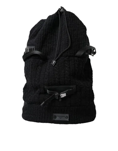 Dolce & Gabbana Elegant Tricot Wool-blend Backpack In Men's Black