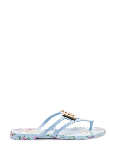Dolce & Gabbana Elegant T-strap Sandals In Blue