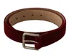 Dolce & Gabbana Elegant Velvet Logo Engraved Women's Belt In Red