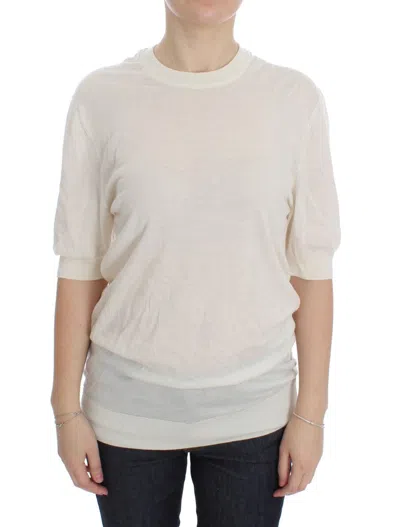 Dolce & Gabbana Cashmere Half-sleeve Sweater In White