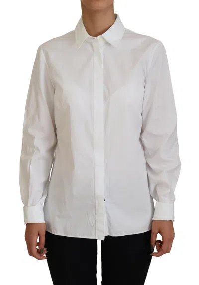 Dolce & Gabbana Elegant White Cotton Button-up Women's Top