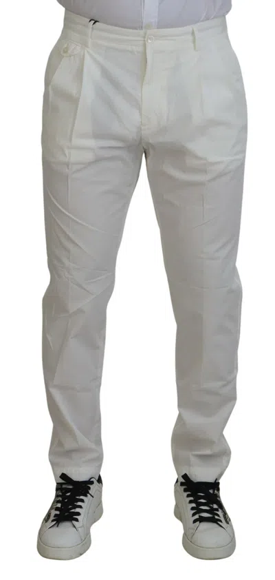Dolce & Gabbana Pleated Skinny-fit Trousers In Neutral