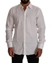 Dolce & Gabbana White Gold Cotton Slim Fit Dress Formal Shirt
