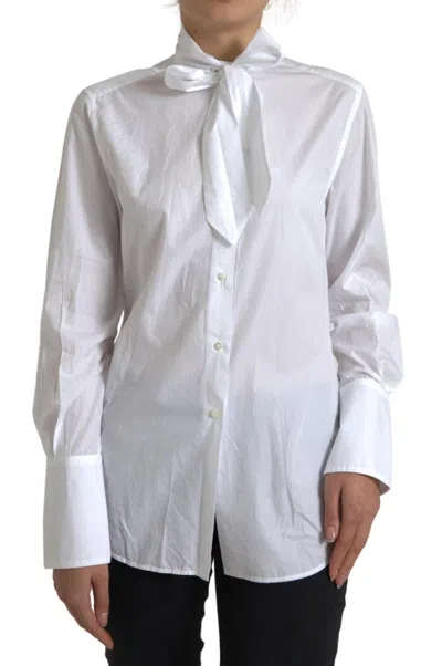 Dolce & Gabbana Elegant White Cotton Long Sleeve Women's Shirt