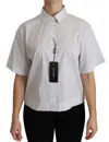 Dolce & Gabbana White Collared Short Sleeve Polo Shirt Top In White