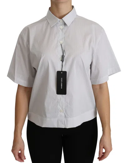Dolce & Gabbana Elegant White Cotton Polo Women's Top