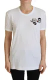 Dolce & Gabbana White #dgfamily Crewneck Cotton T-shirt