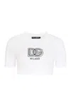 Dolce & Gabbana Logo-print Cotton-blend T-shirt In White