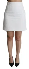 Dolce & Gabbana Elegant White Floral Brocade Mini Women's Skirt In White