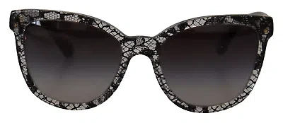 Pre-owned Dolce & Gabbana Elegant White Lace Applique Sunglasses