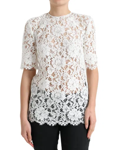 Dolce & Gabbana Floral Lace Blouse In White