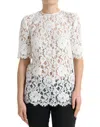 Dolce & Gabbana Elegant White Lace Blouse In White