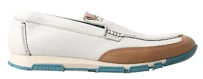 Pre-owned Dolce & Gabbana Elegant White Leather Slipper Loafers