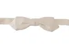 Dolce & Gabbana White 100% Silk Slim Adjustable Neck Papillon Tie