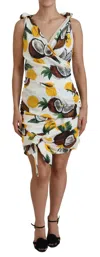Dolce & Gabbana Elegant White Silk Sheath Mini Dress In White