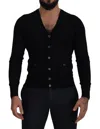 Dolce & Gabbana Black Wool Button Down Men Cardigan Sweater In Black