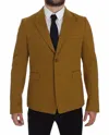 Dolce & Gabbana Yellow Cotton Stretch Blazer In Yellow