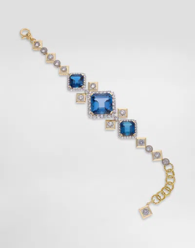 Dolce & Gabbana Eleganza Bracelet 18-carat White And Yellow Gold, Topazes, And Sapphires