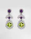Dolce & Gabbana Eleganza Earrings 18-carat White Gold, Amethysts, Peridots, And Sapphires In Metallic