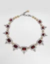 Dolce & Gabbana Eleganza Necklace 18-carat White And Rose Gold, Garnets, And Sapphires In White