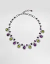 Dolce & Gabbana Eleganza Necklace 18-carat White Gold, Amethysts, Peridots, And Sapphires In White