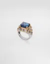 Dolce & Gabbana Eleganza Ring 18-carat White And Yellow Gold, Topazes, And Sapphires In Gold