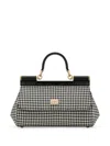 Dolce & Gabbana Elongated Medium Sicily Handbag In Black And White