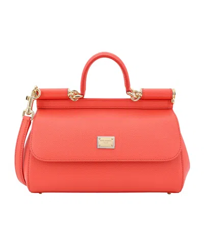 Dolce & Gabbana Elongated Sicily Handbag In Orange