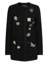 Dolce & Gabbana Embellished Button-front Jacket In Black