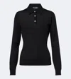 Dolce & Gabbana Verzierter Polopullover Aus Kaschmir In Black