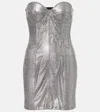 Dolce & Gabbana Embellished Corset Minidress In Silver