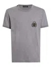 Dolce & Gabbana Bee And Crown Embroidered Tshirt In Gray