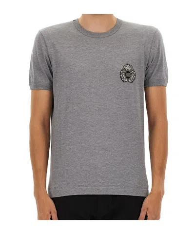 DOLCE & GABBANA EMBELLISHED CREW-NECK T-SHIRT