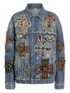 Dolce & Gabbana Embellished Denim Jacket In Multi