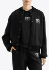 Dolce & Gabbana Embellished Dg Logo Bomber Jacket In Black