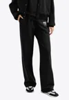 Dolce & Gabbana Embellished Dg Logo Drawstring Track Pants In Black