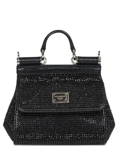 Dolce & Gabbana Dolce  Gabbana Embellished Foldover Top Tote Bag In Black
